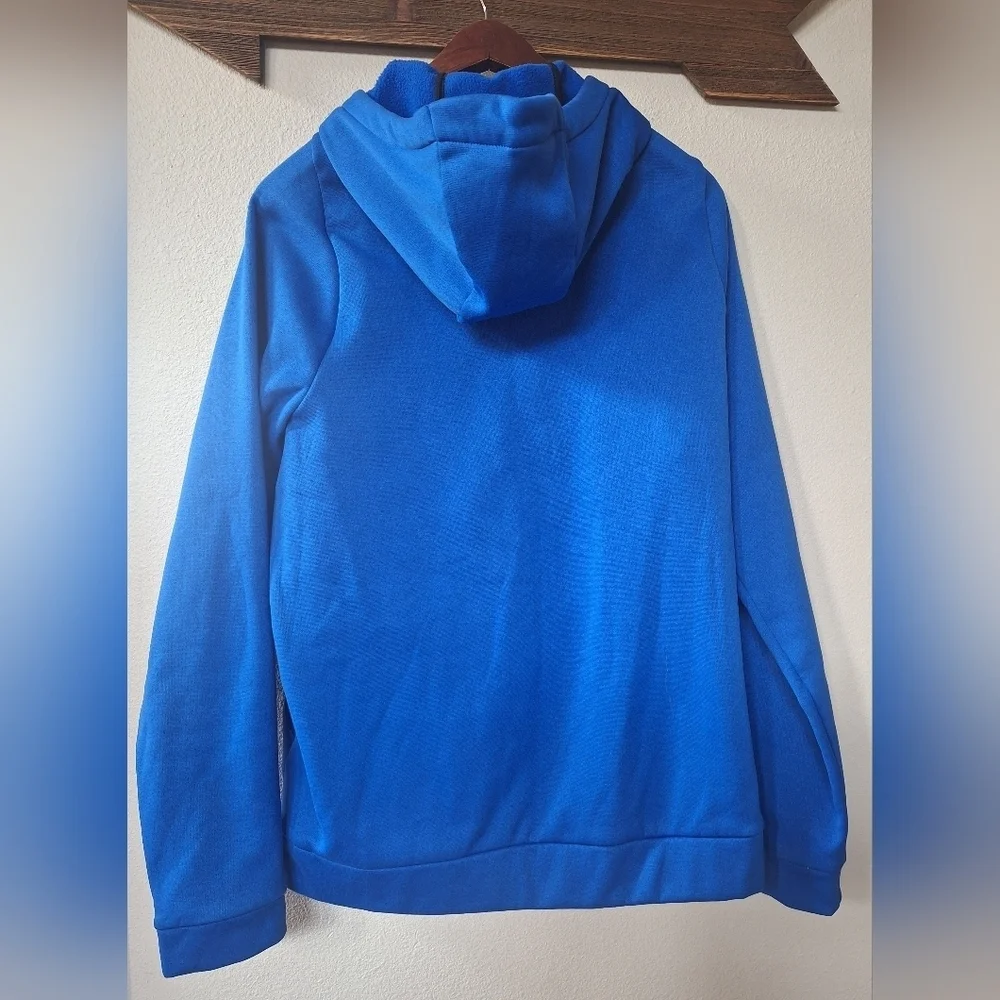 Nike Blue Therma Fit Pullover Fleece Hoodie Sweatshirt Logo Activewear Mens M